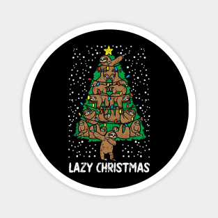 Lazy Christmas Sloth Christmas Tree Lazy Xmas Gift Magnet